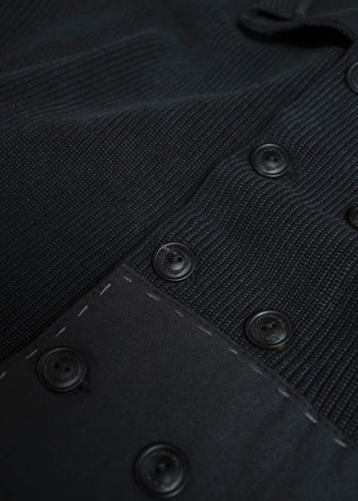 Professor.E DOUBLED BREASTED AGED KNIT BLACK 25FW-PE-KT-02