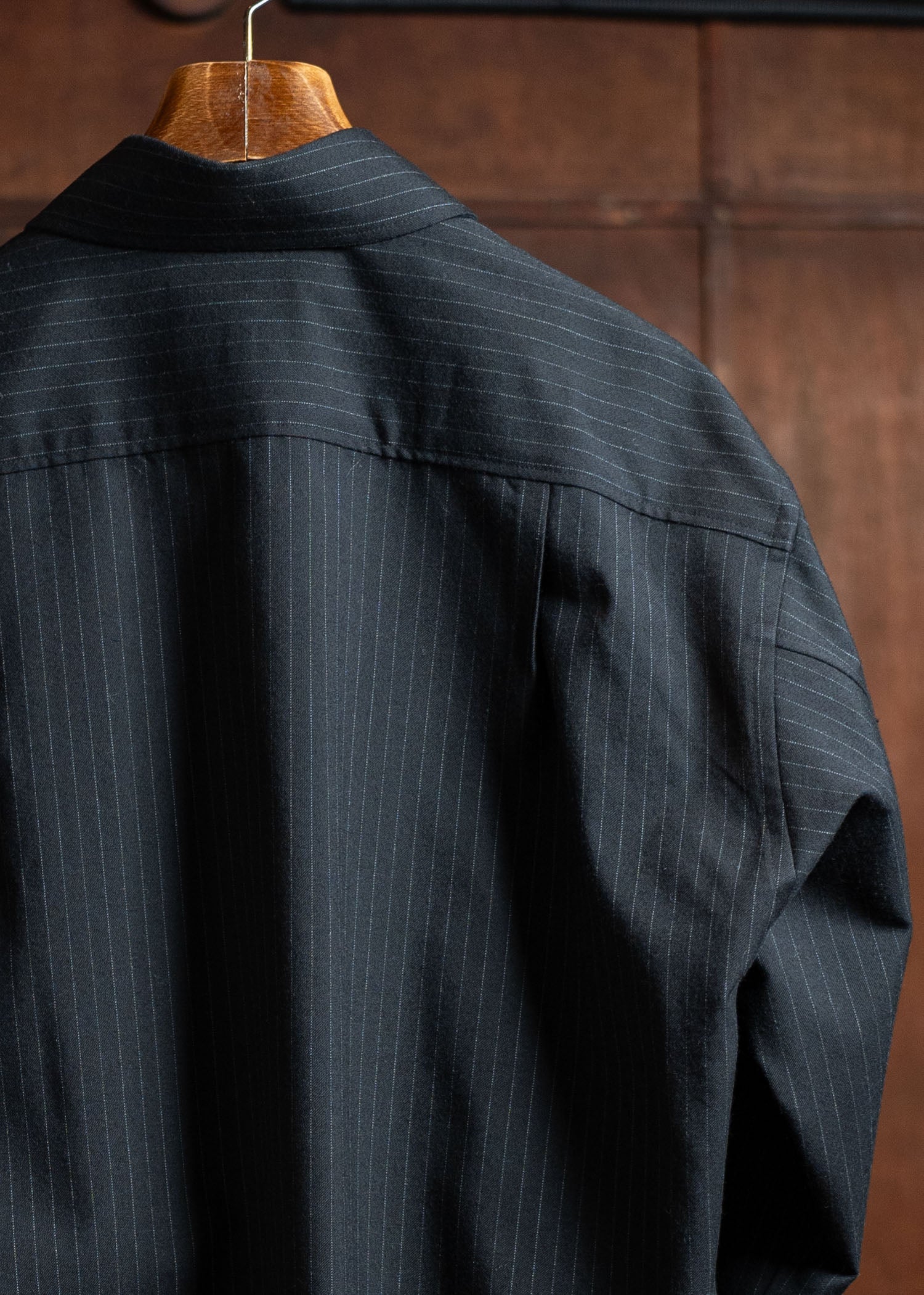 YOKO SAKAMOTO Brushed Wool Big Shirt Stripe YS-24AW-35-Stripe