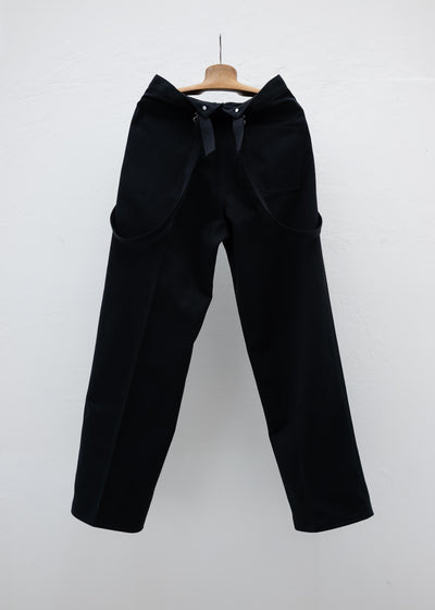 Taiga Takahashi LOT .208 CINCH-BACKED TROUSERS BLACK