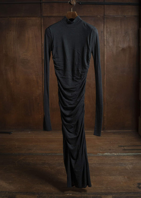 Professor.E GATHERED KNIT DRESS BLACK 25FW-WN-KT-04
