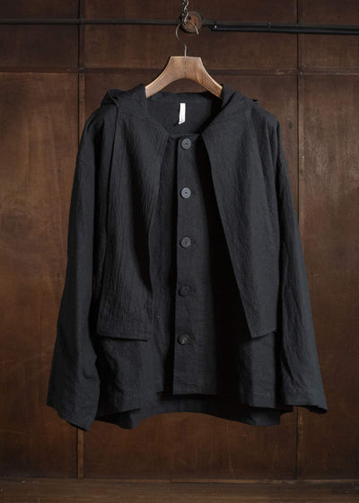 shi shi 26S1T1BK HOKKABURI-hoodie jacket BK