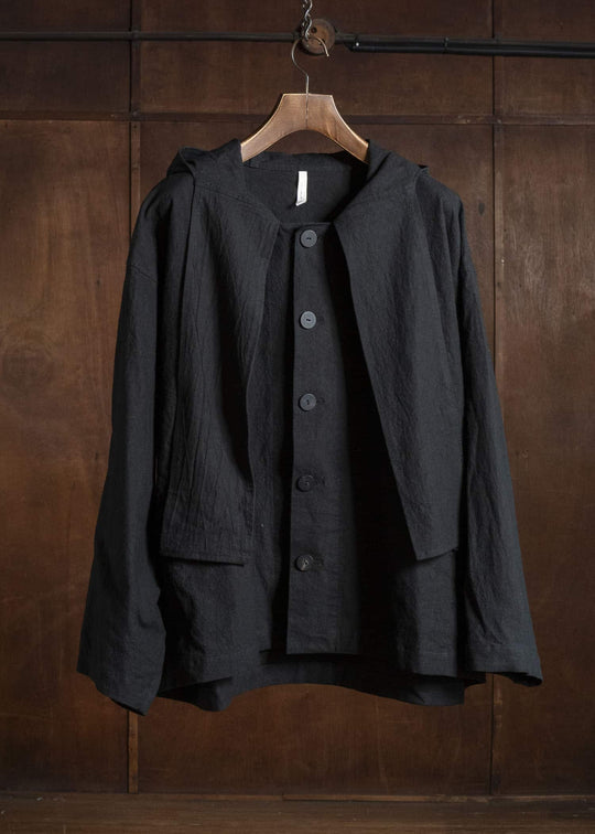 shi shi 26S1T1BK HOKKABURI-hoodie jacket BK
