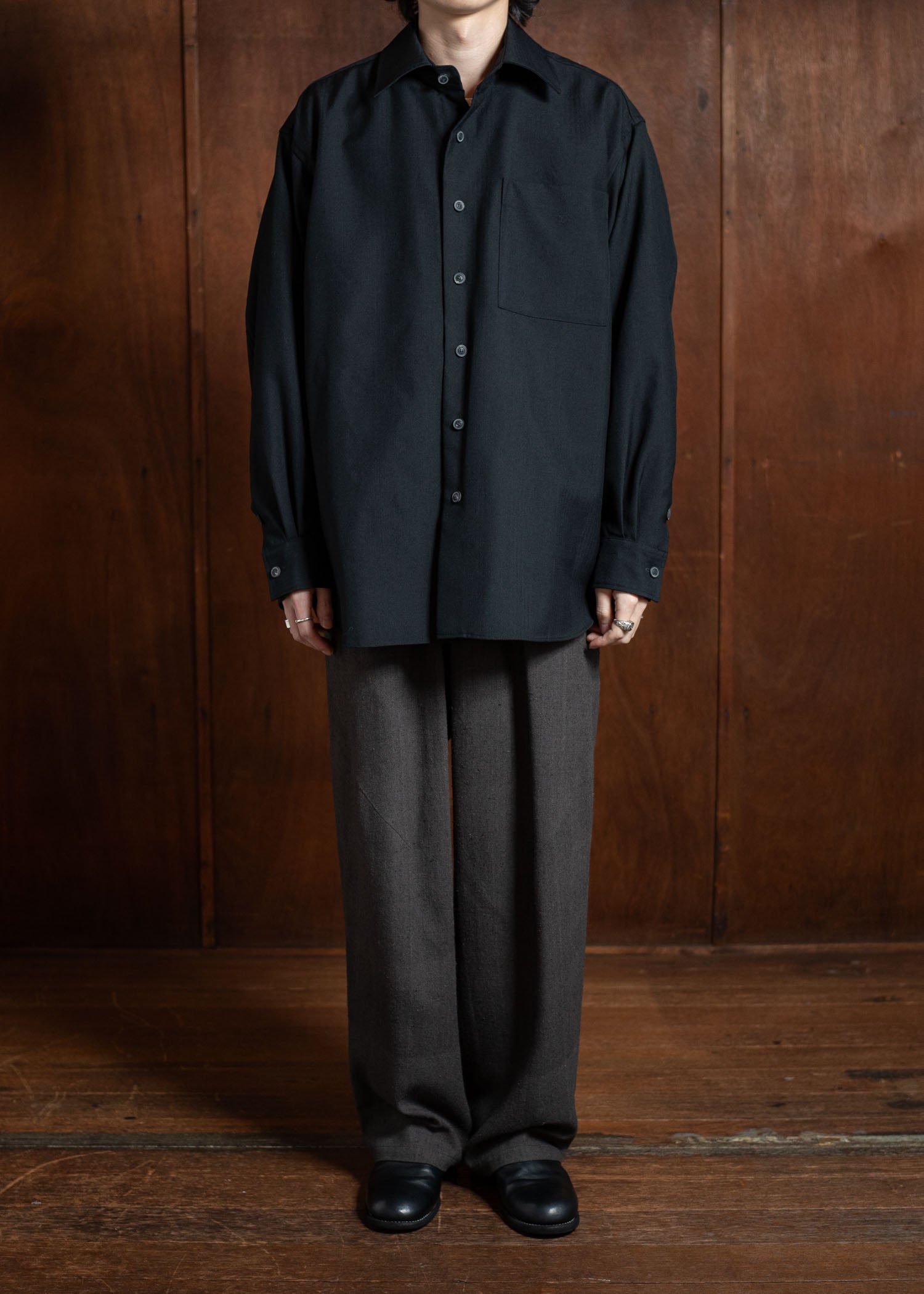 YOKO SAKAMOTO Classic Big Shirt Black YS-24AW-28-Black