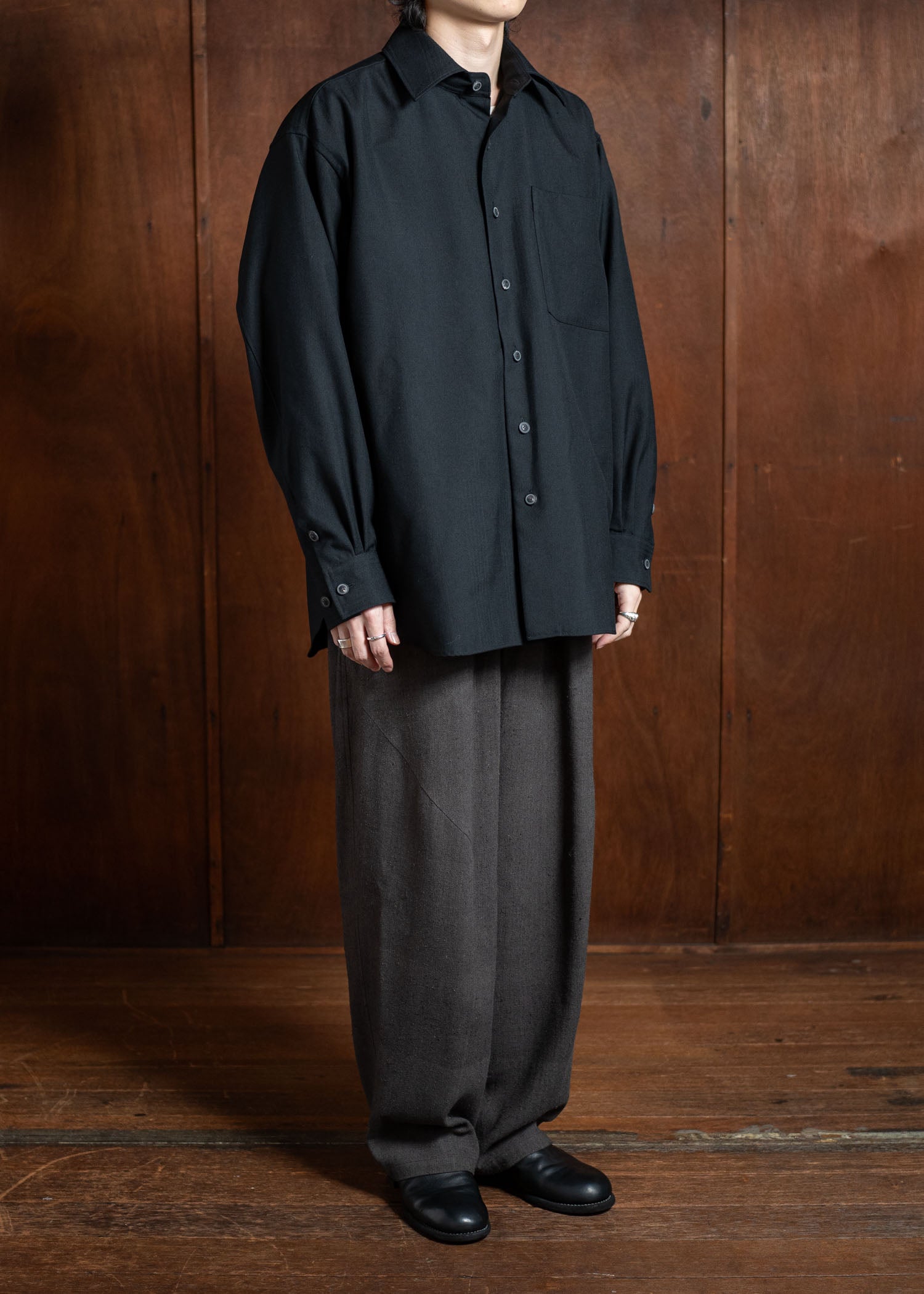 YOKO SAKAMOTO Classic Big Shirt Black YS-24AW-28-Black