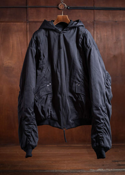 Professor.E Hooded Mega Bomber Black 24FW-PE-JKT-08