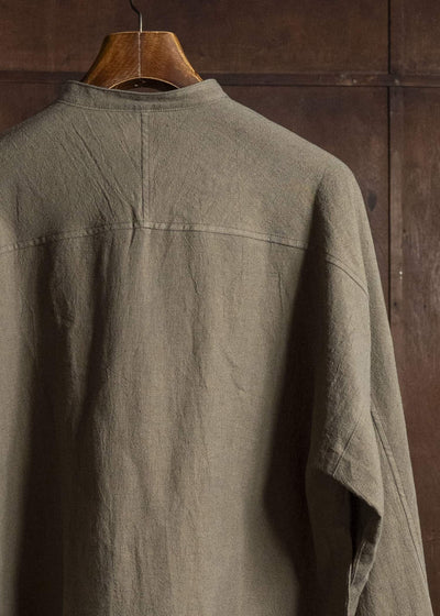 shi shi 25F1S1DB SASHIKO-wide shirt FOREST