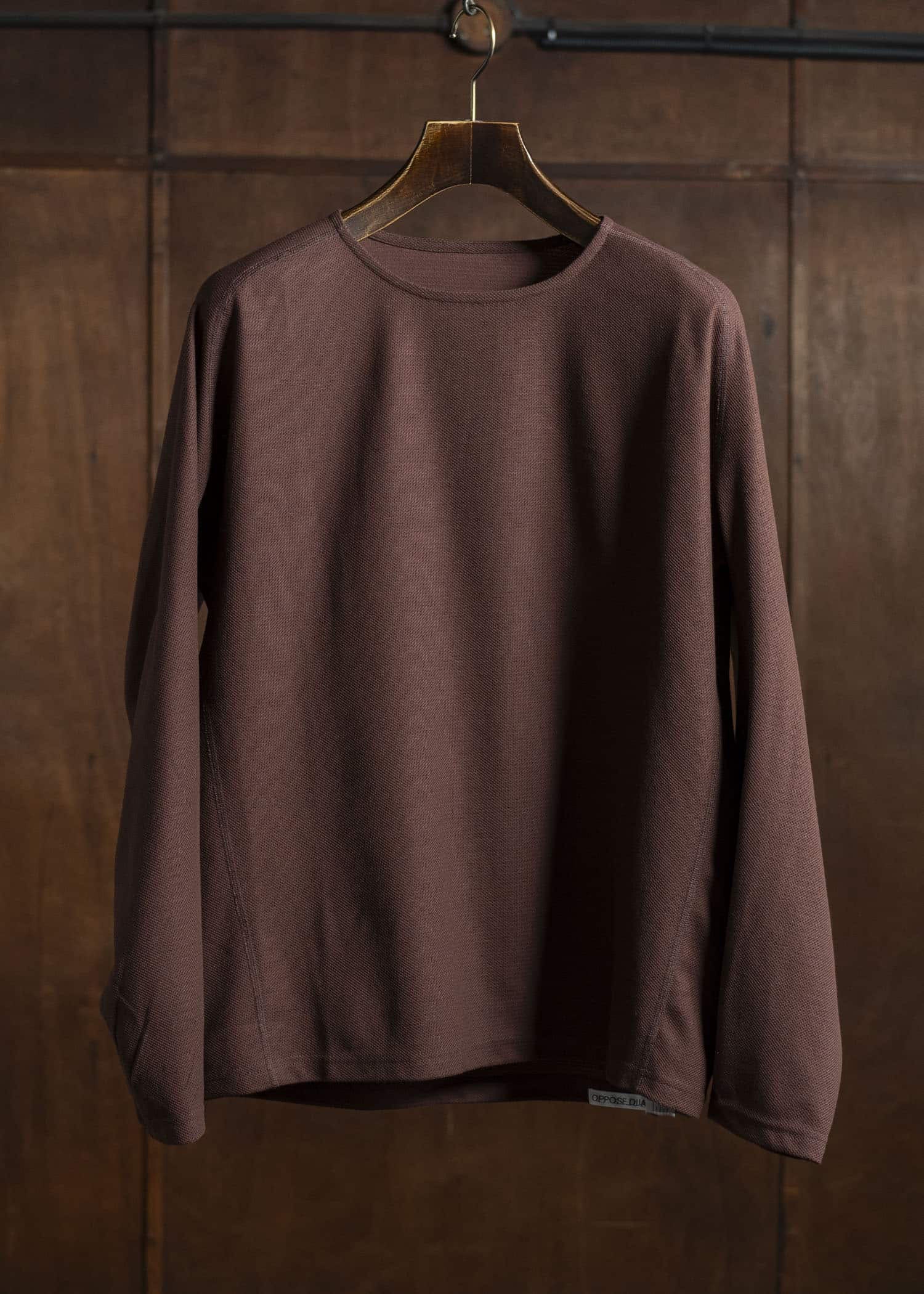 OPPOSE DUALITY Long Sleeve T-Shirts Cotton x Poly OD4002CAS Burgundy