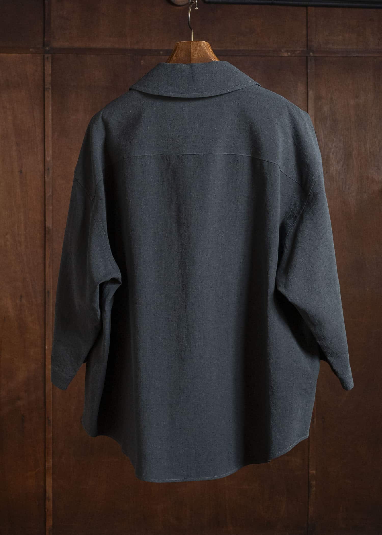 amachi. Three Quarter Sleeve Coat Shirt AY18S-1080 Deep Green Gray