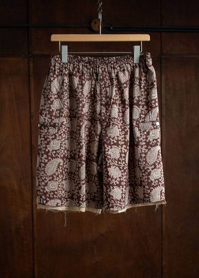 Edwina Horl KURZE HOSE FEINSCHMECKER  deep red - ecru patterned