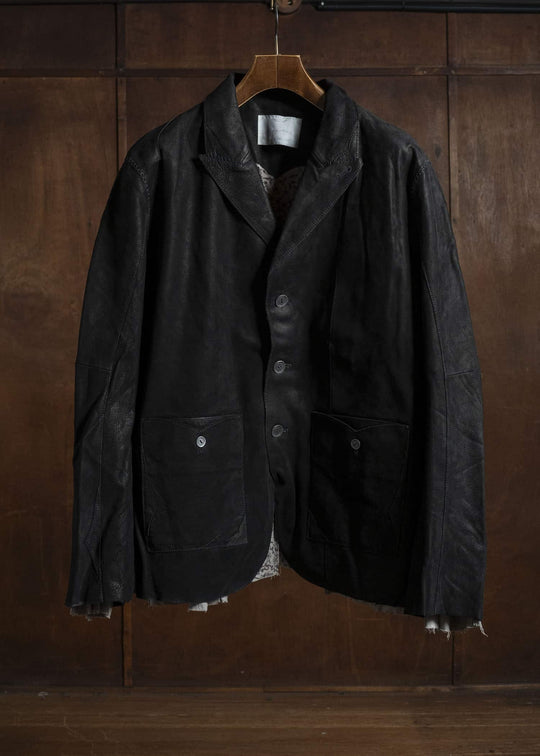 Professor.E LEATHER BLAZER BLACK 25FW-PE-FM-20