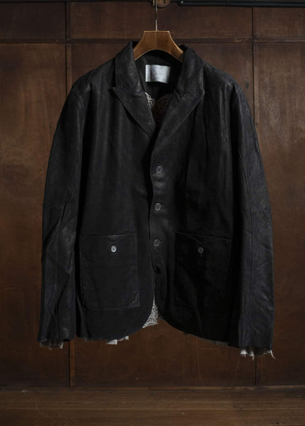Professor.E LEATHER BLAZER BLACK 25FW-PE-FM-20