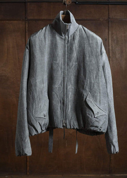 Professor.E PADDED BOMBER NATURAL DYED GRAY 25FW-PE-FM-18