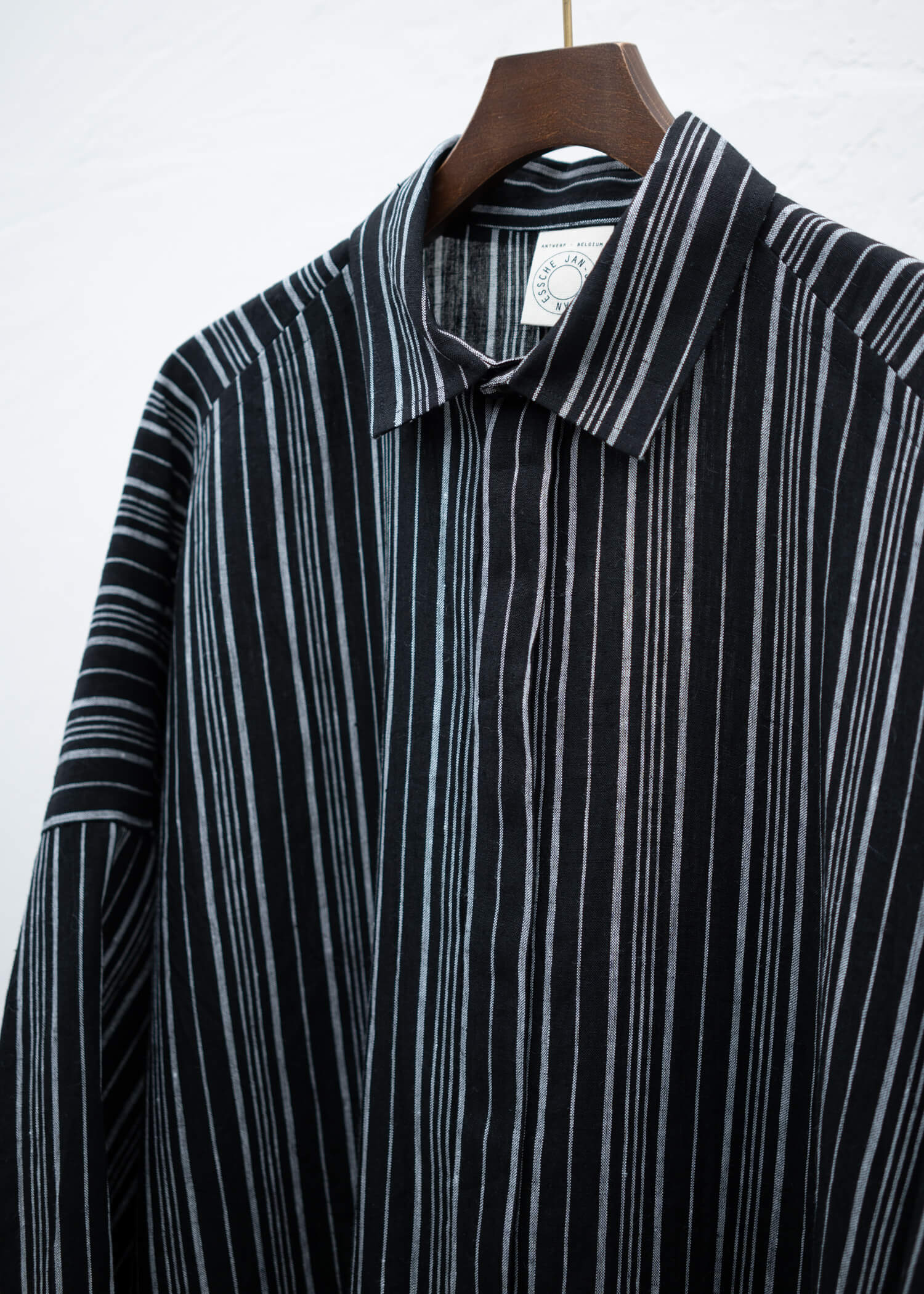 JAN-JAN VAN ESSCHE "SHIRT#95" LOOSE FIT LONG SHIRT CONTRAST STRIPE