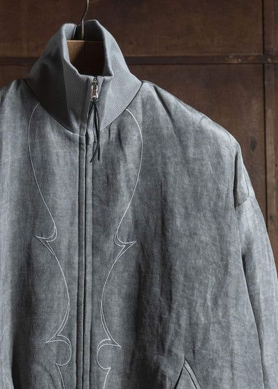 Professor.E PADDED BOMBER NATURAL DYED GRAY 25FW-PE-FM-18