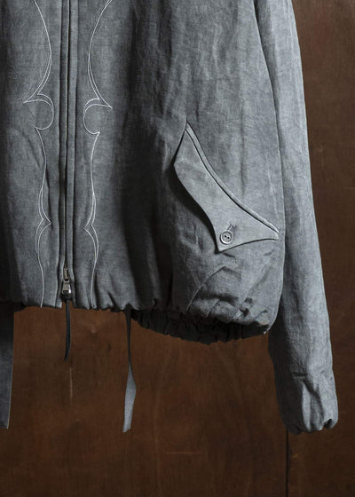 Professor.E PADDED BOMBER NATURAL DYED GRAY 25FW-PE-FM-18