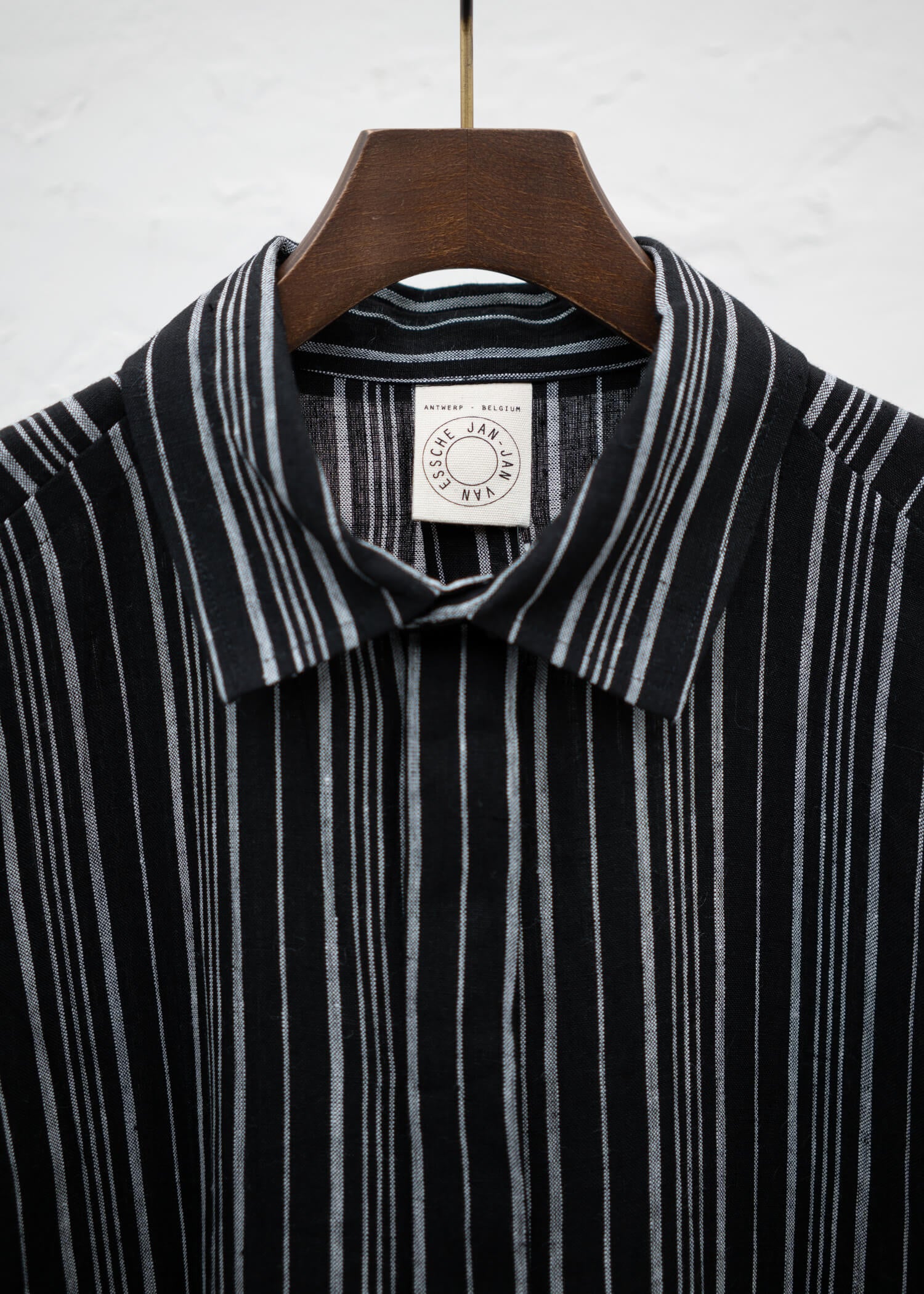 JAN-JAN VAN ESSCHE "SHIRT#95" LOOSE FIT LONG SHIRT CONTRAST STRIPE