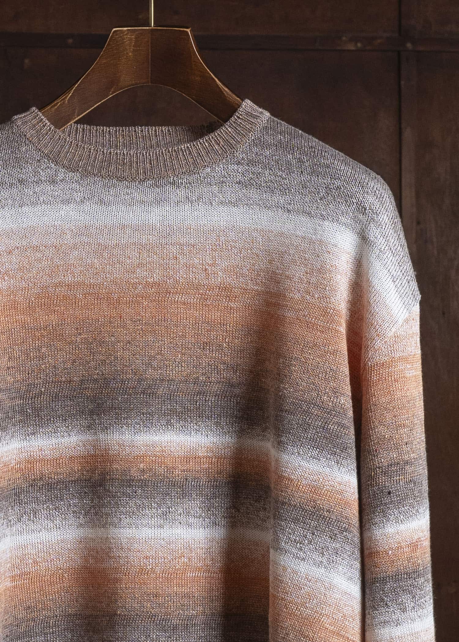 amachi. 15 Gradation Knit AY18K-4084 Brown Orange