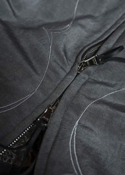 Professor.E PADDED BOMBER NATURAL DYED GRAY 25FW-PE-FM-18