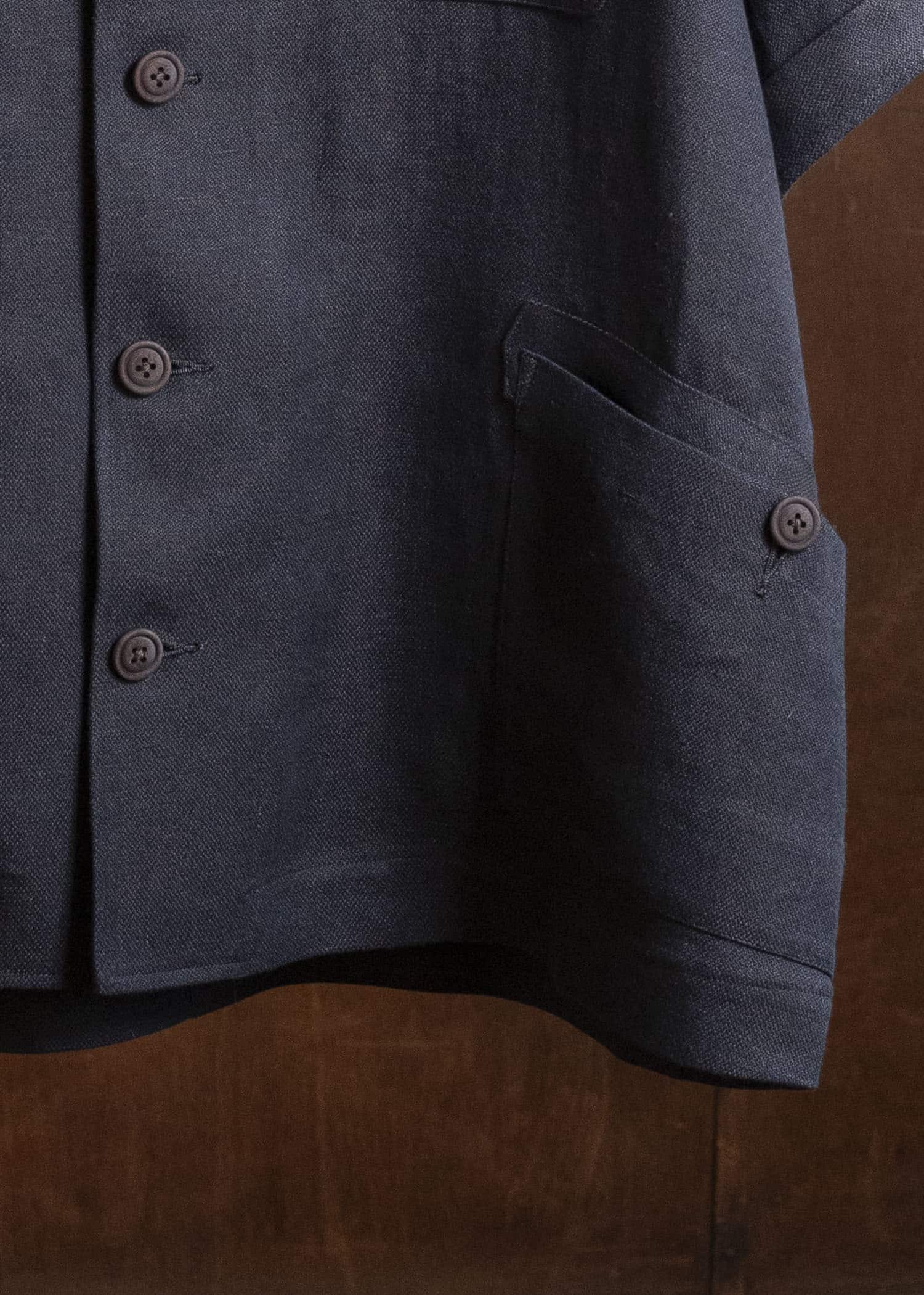 Gorsch #141ST-JK06 Wide Short Sleeve Peacked Jacket Navy Brown