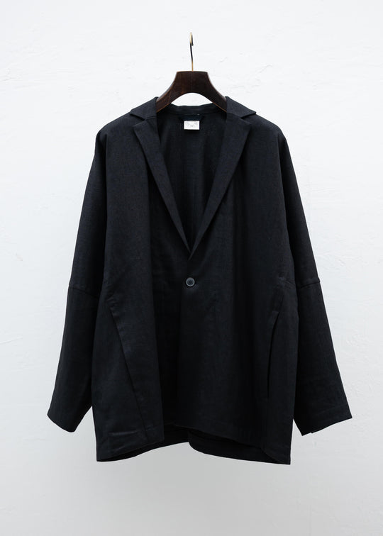 JAN-JAN VAN ESSCHE "JACKET #50" OVERSIZED BLAZER WITH INSEAM POCKETSAND BLK