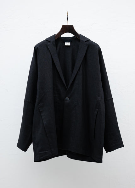 JAN-JAN VAN ESSCHE "JACKET #50" OVERSIZED BLAZER WITH INSEAM POCKETSAND BLK