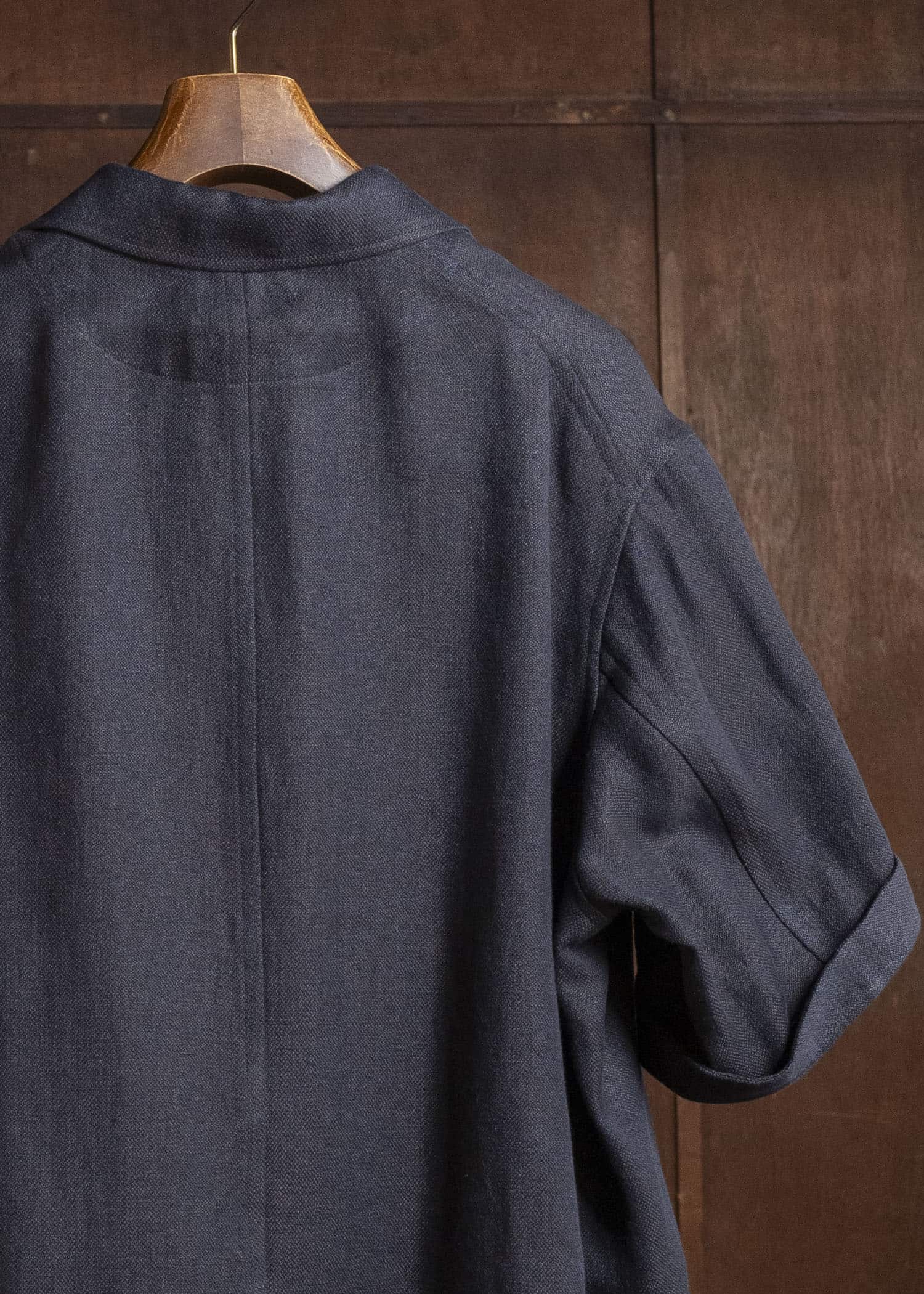 Gorsch #141ST-JK06 Wide Short Sleeve Peacked Jacket Navy Brown