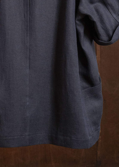 Gorsch #141ST-JK06 Wide Short Sleeve Peacked Jacket Navy Brown