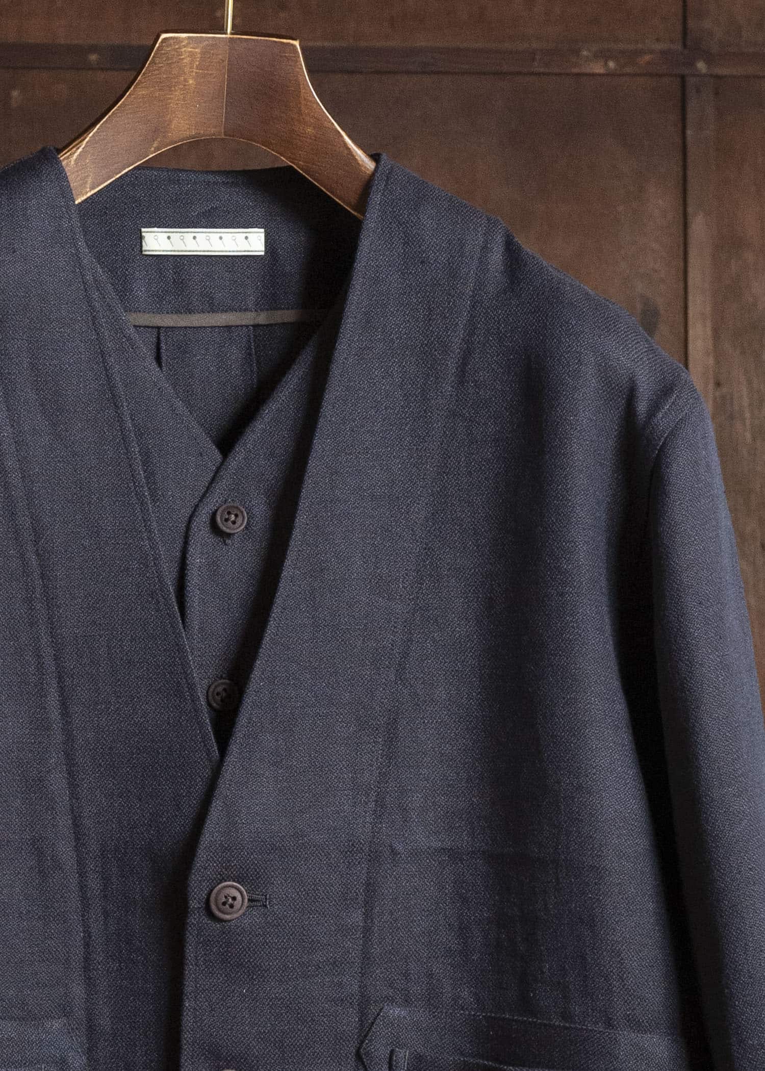 Gorsch #141ST-JK08 Layered Front Jacket Navy Brown