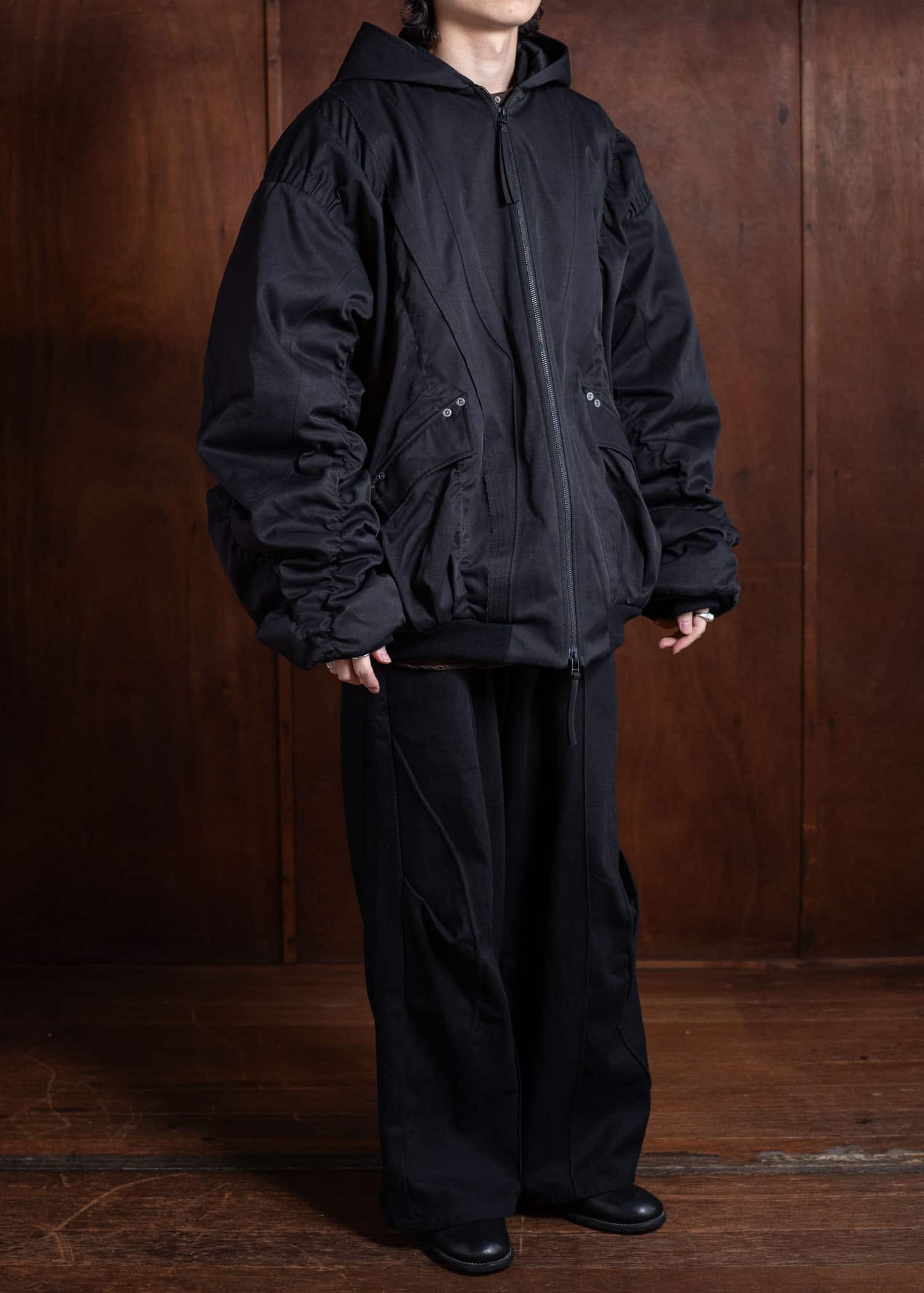 Professor.E Hooded Mega Bomber Black 24FW-PE-JKT-08