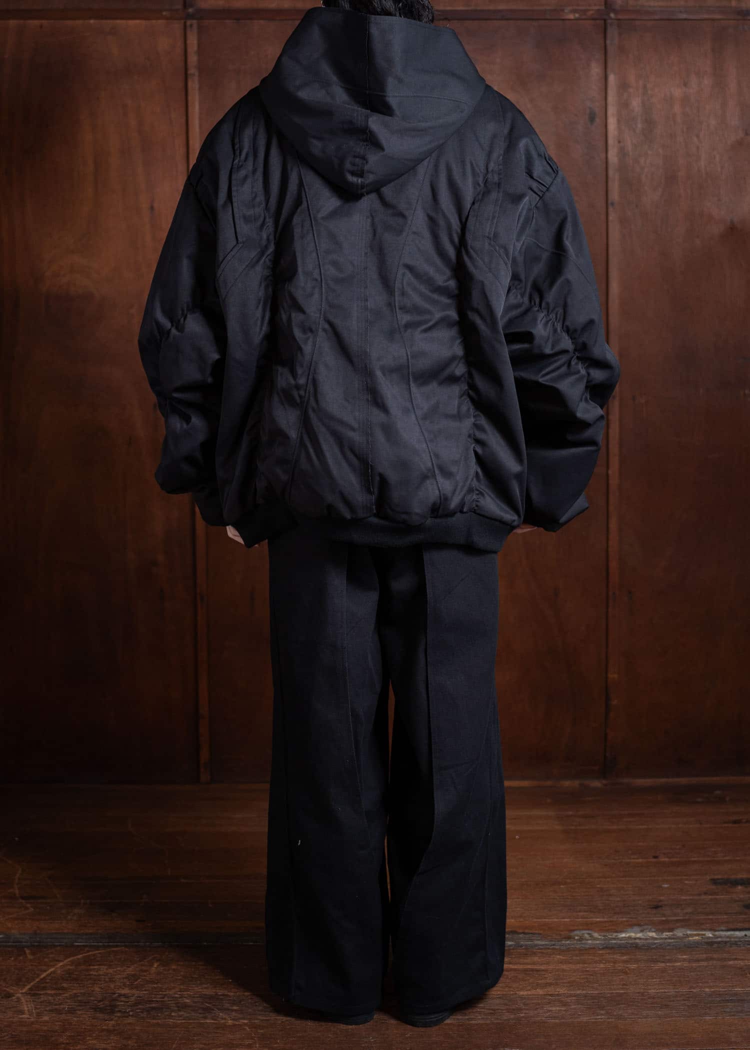 Professor.E Hooded Mega Bomber Black 24FW-PE-JKT-08