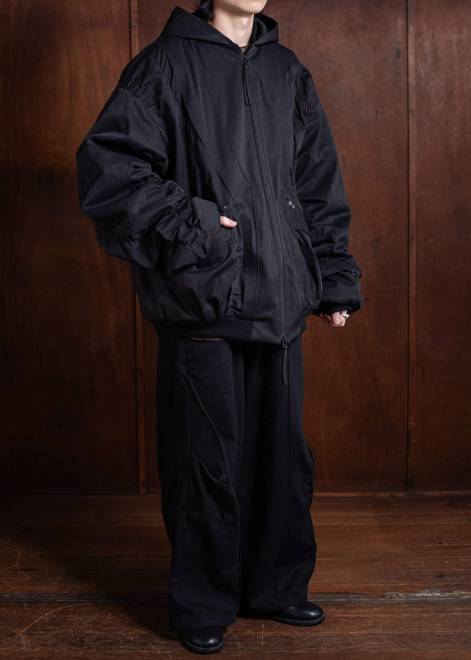 Professor.E Hooded Mega Bomber Black 24FW-PE-JKT-08