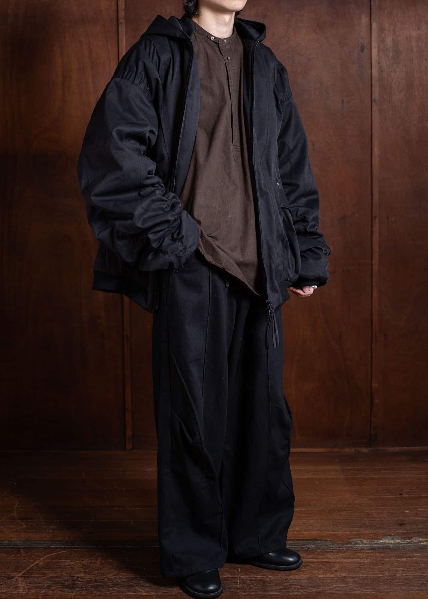 Professor.E Hooded Mega Bomber Black 24FW-PE-JKT-08