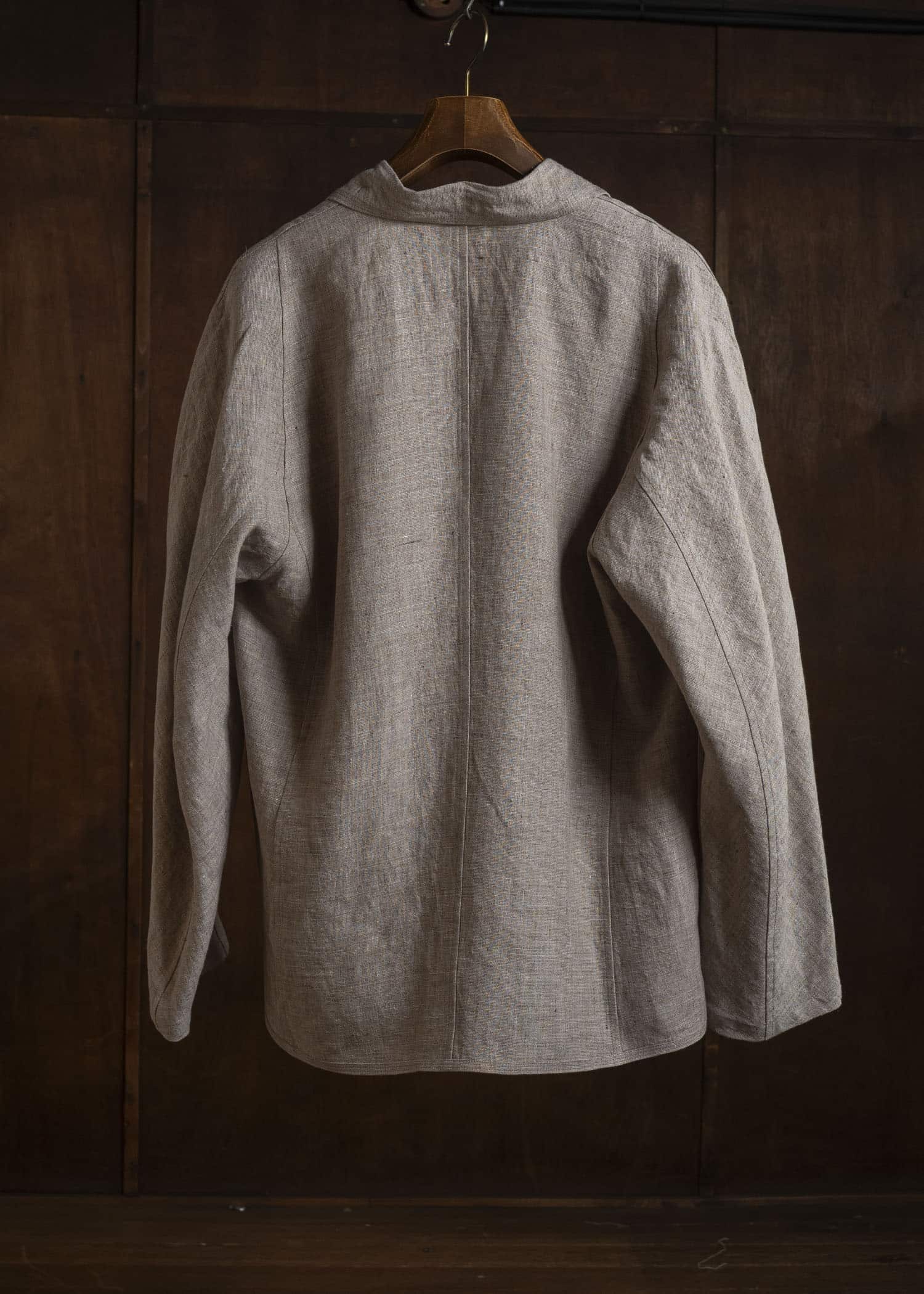 Jurgen Lehl J0162FJM502-うす茶 麻ちぢみ ジャケット うす茶