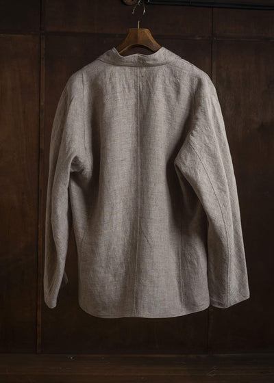 Jurgen Lehl J0162FJM502-うす茶 麻ちぢみ ジャケット うす茶