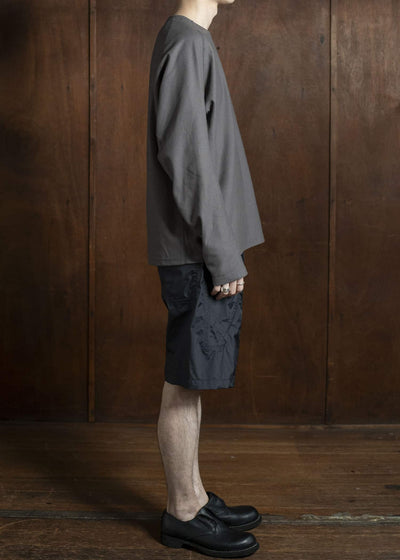 OPPOSE DUALITY Long Sleeve T-Shirts Cotton x Poly OD4002CAS Gray