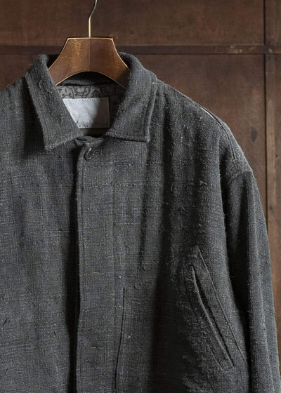 Professor.E E CROPPED JKT NATURAL DYED BLACK 25FW-PE-FM-24