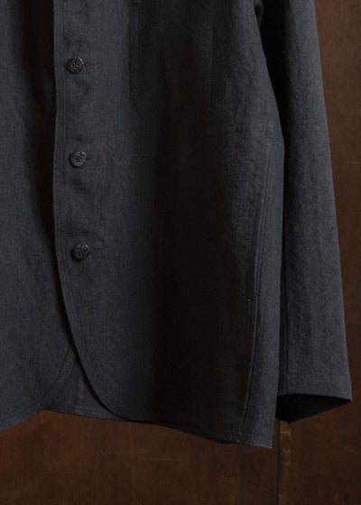 Jurgen Lehl J0162FJM502-黒茶 麻ちぢみ ジャケット 黒茶