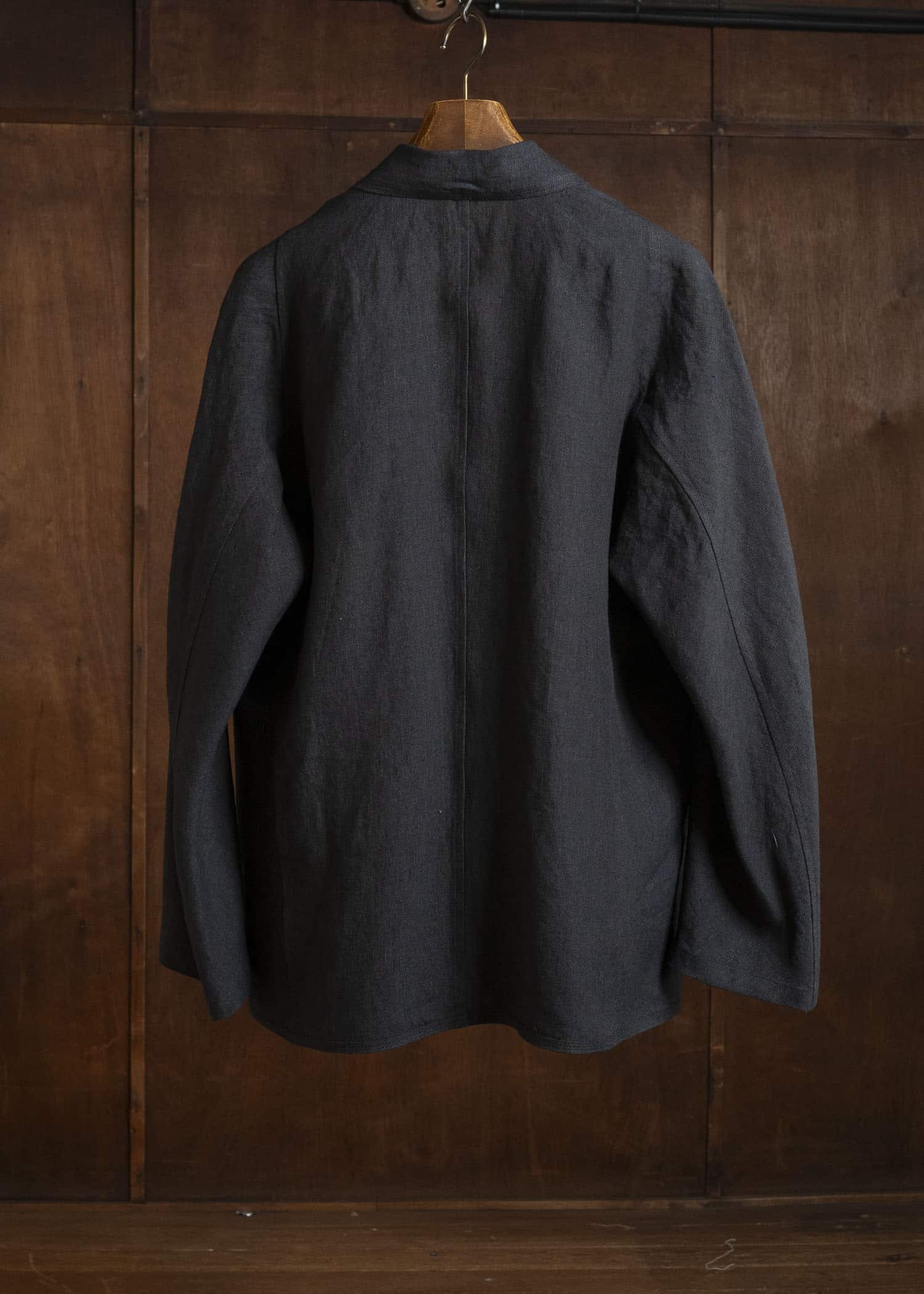 Jurgen Lehl J0162FJM502-黒茶 麻ちぢみ ジャケット 黒茶