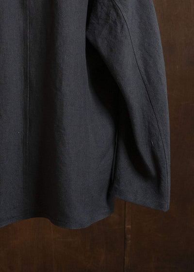 Jurgen Lehl J0162FJM502-黒茶 麻ちぢみ ジャケット 黒茶
