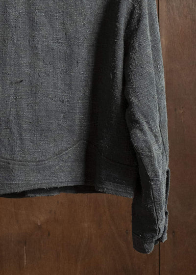 Professor.E E CROPPED JKT NATURAL DYED BLACK 25FW-PE-FM-24