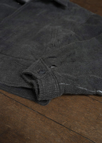 Professor.E E CROPPED JKT NATURAL DYED BLACK 25FW-PE-FM-24