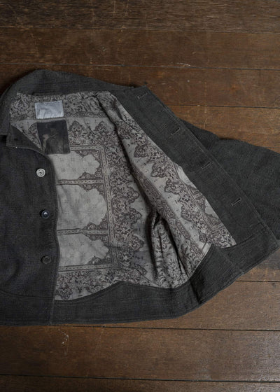 Professor.E E CROPPED JKT NATURAL DYED BLACK 25FW-PE-FM-24