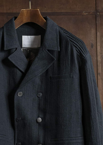 Professor.E 0222/ DOUBLE BREASTED BLAZER BLACK 25FW-PE-FM-16