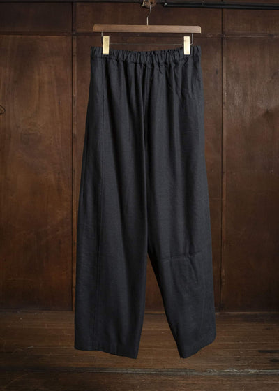 shi shi 26S1P1BK KYU BI-wide straight trousers BK