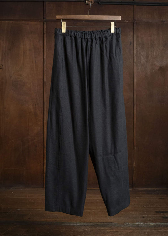 shi shi 26S1P1BK KYU BI-wide straight trousers BK
