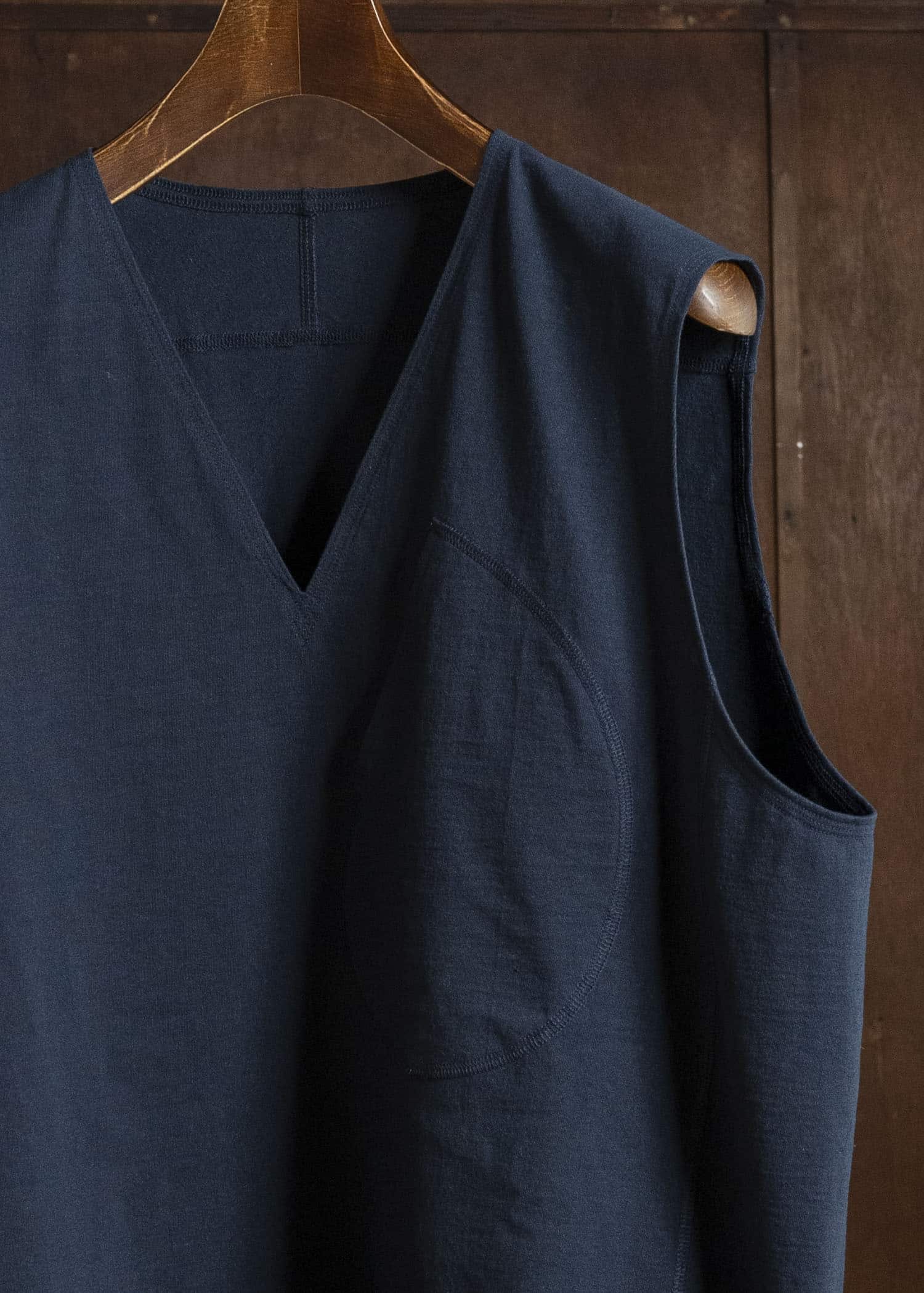 Jurgen Lehl J0162UBM501 - Dark Navy Cotton Slub Jersey Sleeveless Top Dark Navy