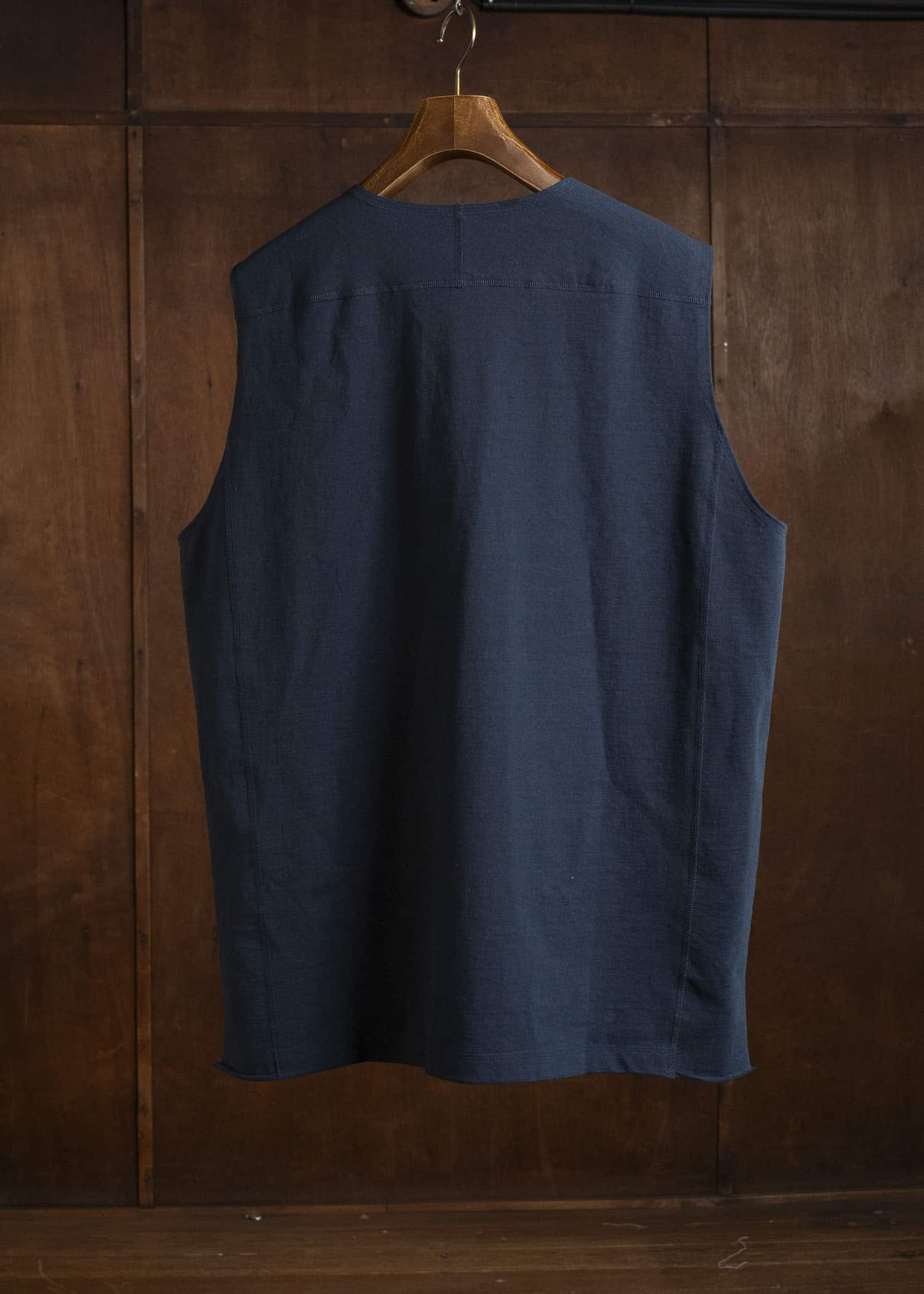 Jurgen Lehl J0162UBM501 - Dark Navy Cotton Slub Jersey Sleeveless Top Dark Navy
