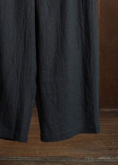 shi shi 26S2P2BK OGRE-wide tapered trousers BK