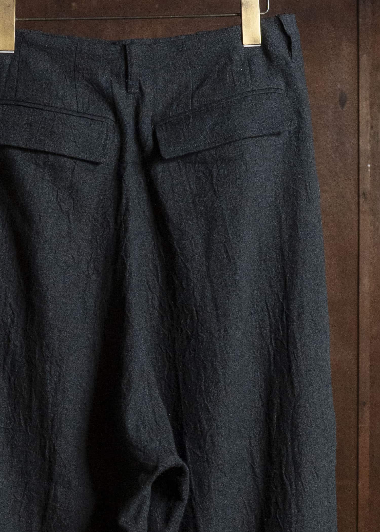 shi shi 26S2P2BK OGRE-wide tapered trousers BK