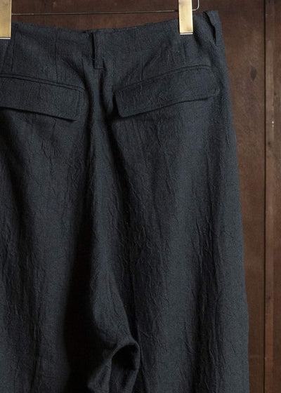 shi shi 26S2P2BK OGRE-wide tapered trousers BK